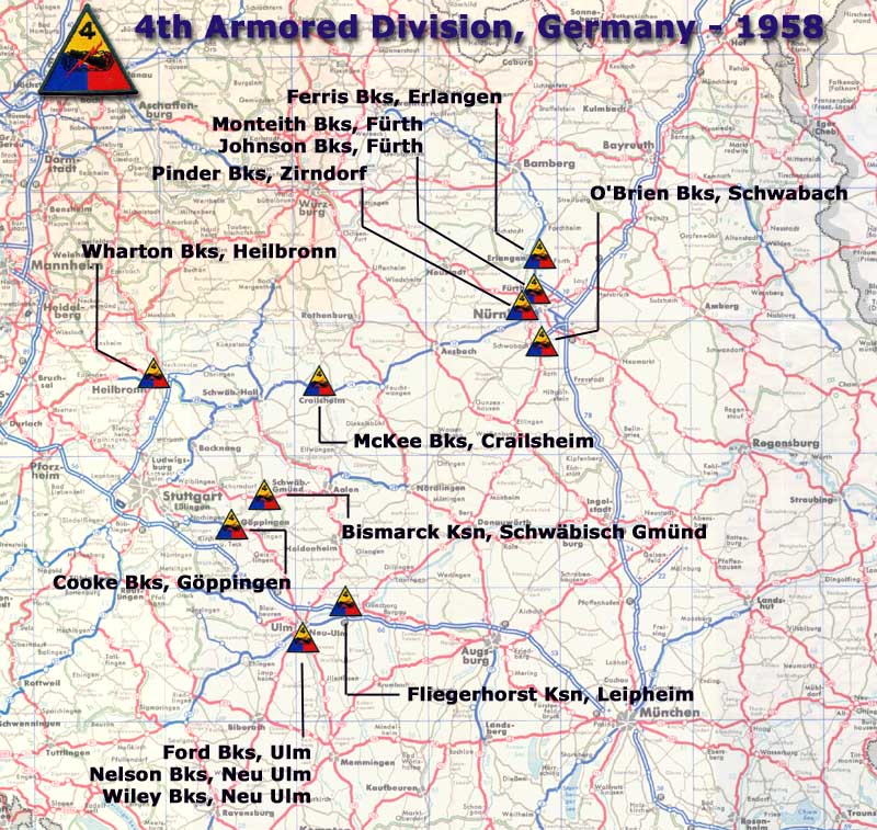 USAREUR Charts 4th Armd Div 1958